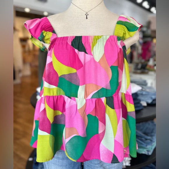 And The Why Boutique Brand- Sleeveless Colorful Flowy Baby Doll Top - Picture 4 of 14